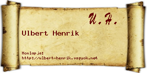 Ulbert Henrik névjegykártya